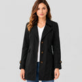 Women's Belted Trench Coat, Mid-Length, Notch Collar, Regular Fit