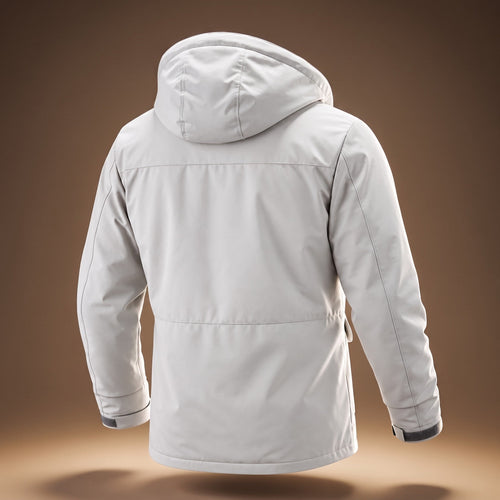 Men's Hooded Parka Jacket with Multi Pocket Design, Regular Fit