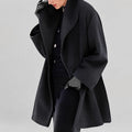 Women's Oversized Longline Coat with Shawl Collar, Relaxed Fit