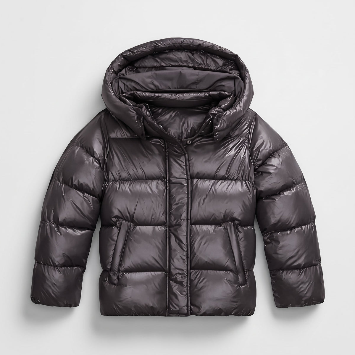 Women's Hooded Quilted Puffer Jacket, Regular Fit, Zip Closure
